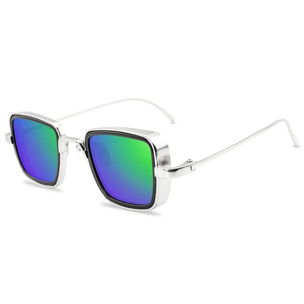Vintage Steampunk Sunglasses Retro Metal Square Eyewear Trendy Brand Sun Glasses For Men Women As Picture