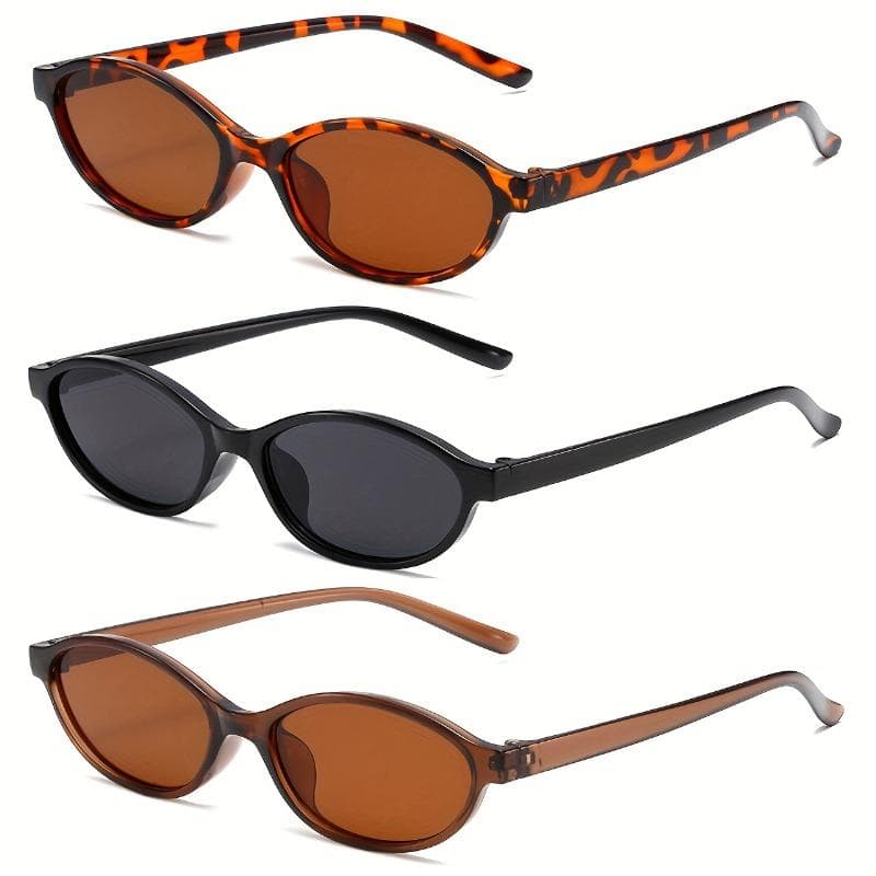 1/3pcs Vintage Oval Frame Glasses Unisex Casual Versatile Perfect for Parties Ideal Gift Choice