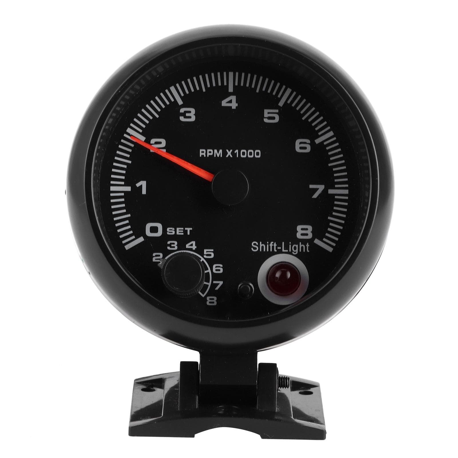 3.75in 12V Car Tachometer 0?8000RPM Pointer Tacho Gauge Meter with Adjustable Shift Light