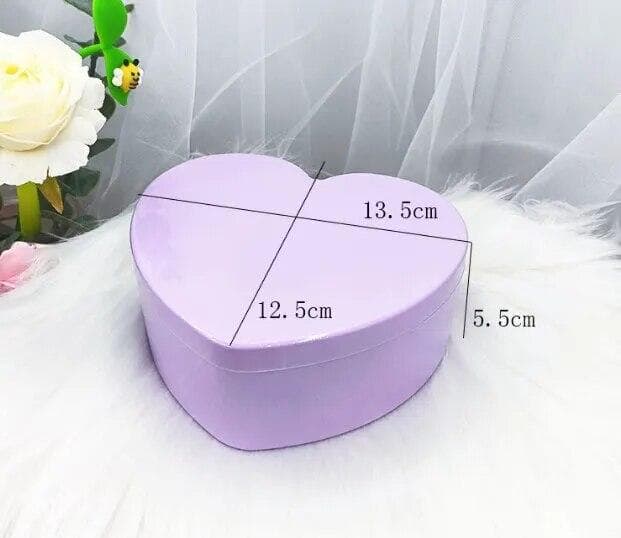 Candy Macalline Double Layered Split Heart Shaped Mirror Box Children's Diy Storage Box purple