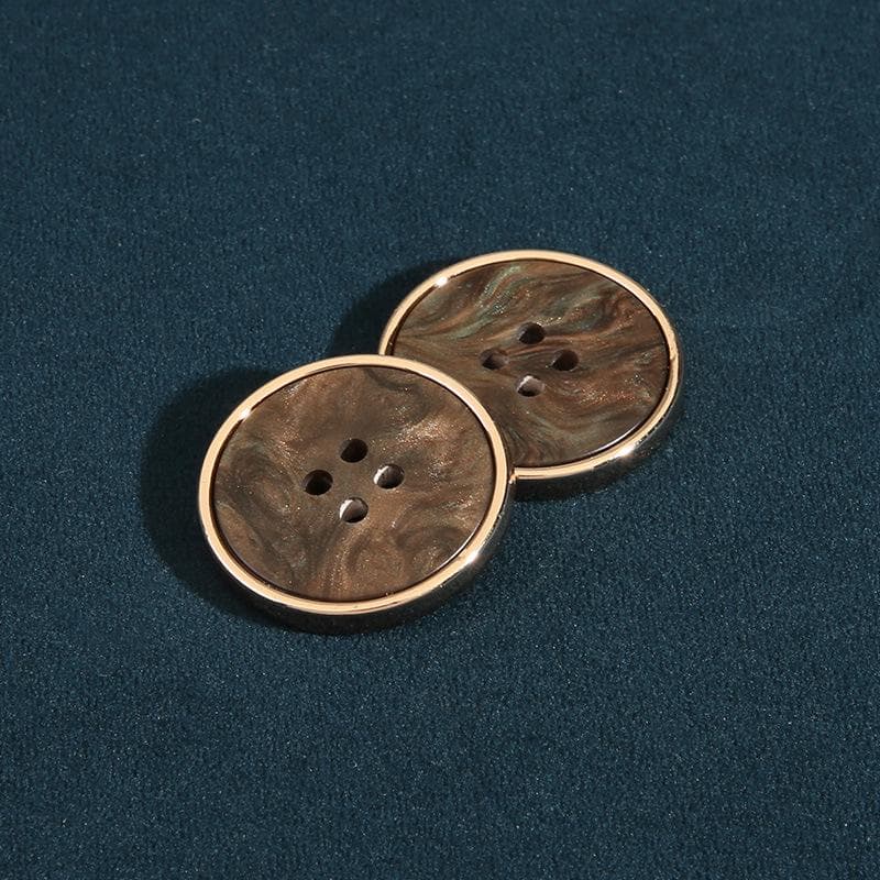 10Pcs Round Black Four-Eye Buttons Versatile Women'S Suit Jacket Coat Sweater Buttons Men'S Clothes Top High-End Buttons 4 #coffee * 20mm * round
