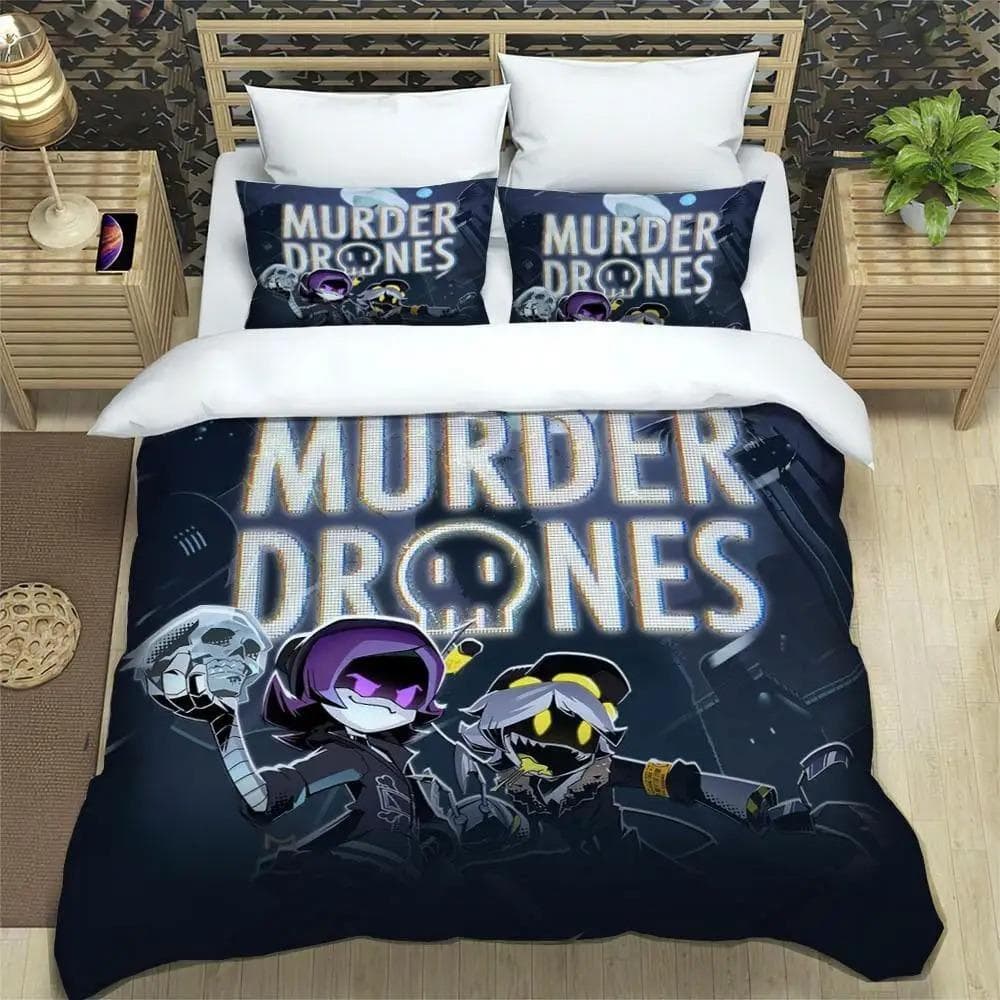 Murder Drones Cartoon Printed Bedding Sets exquisite bed supplies set duvet cover bed comforter set bedding luxury birthday gift 70x133cm 2pcs