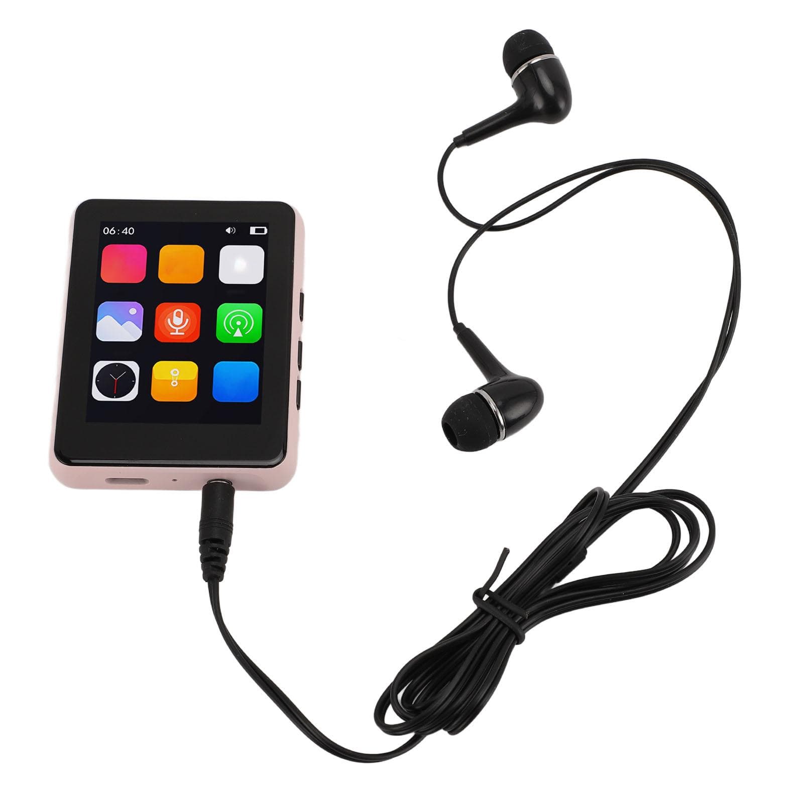 MP3 Player 2.4 Inch Touch Screen Portable HiFi Speaker Player FM Radio with Voice Recorder Earphone pink