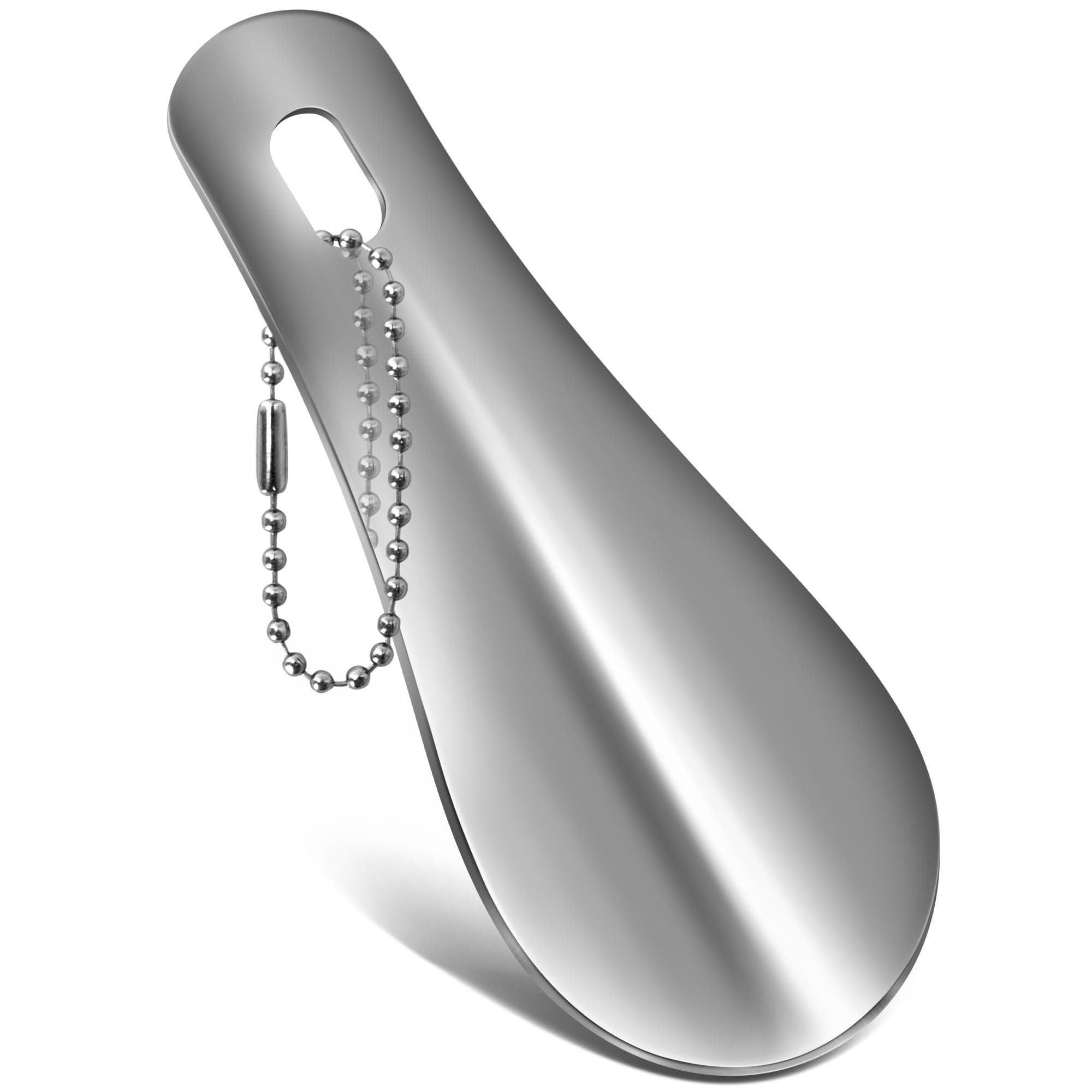 10cm Easy Carry Mini Black Shoehorn Metal Durable Stainless Steel Portable Fashion Key Ring Shoe Horns Accessories  Aid Tool silver