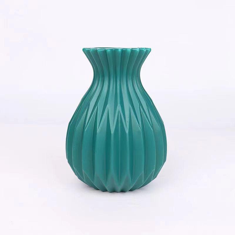 1 Pcs Nordic Flower Vase Imitation Ceramic Plastic Flower Vase Living Room Desktop Decoration Wedding Centerpiece Arrangement green