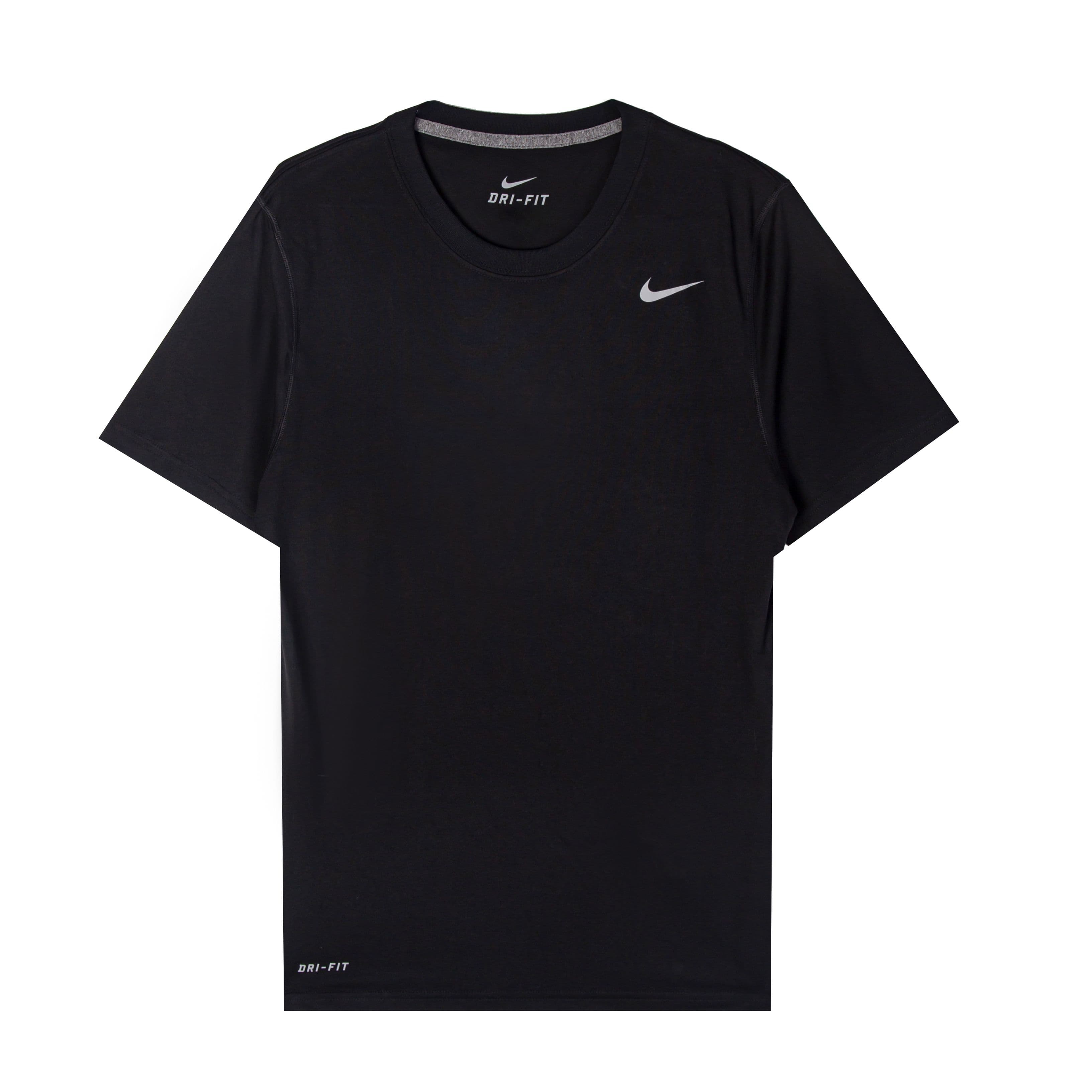 Nike Dri-Fit Simple Logo Running Quick-Dry Breathable Crew Neck Knitted Short Sleeve T-Shirt Men Tops Black 371684-010 2XL