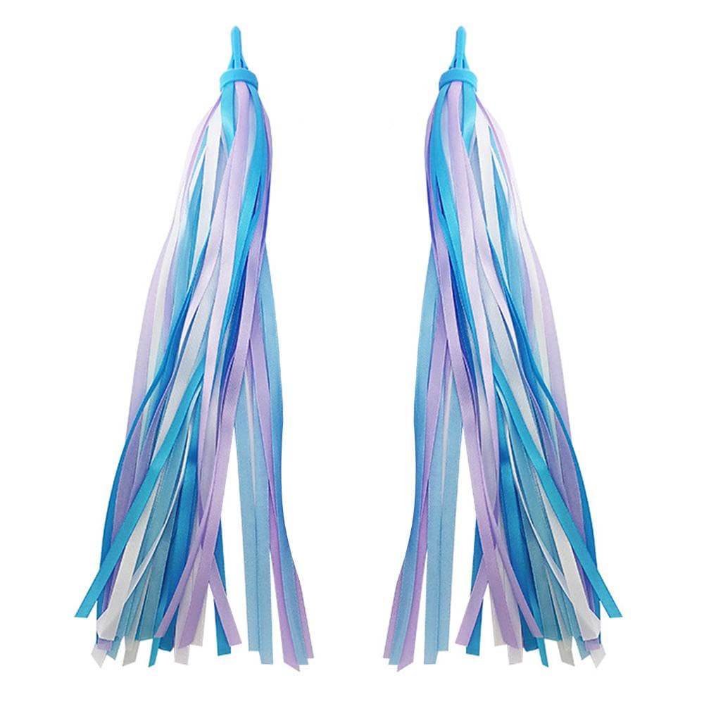 2 PCS Kid's Rainbow Bike Streamers For Girls Boys Children's Tassel Scooters Ribbons Bike Handlebar multicolour