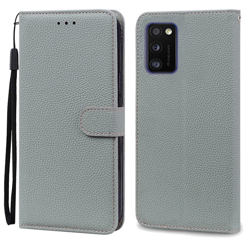 A41 Case For Samsung Galaxy A41 Case Wallet Leather Filp Case For Samsung A41 A 41 Case A415F Soft Silicone Cover Coque Fundas For Samsung A41 grey
