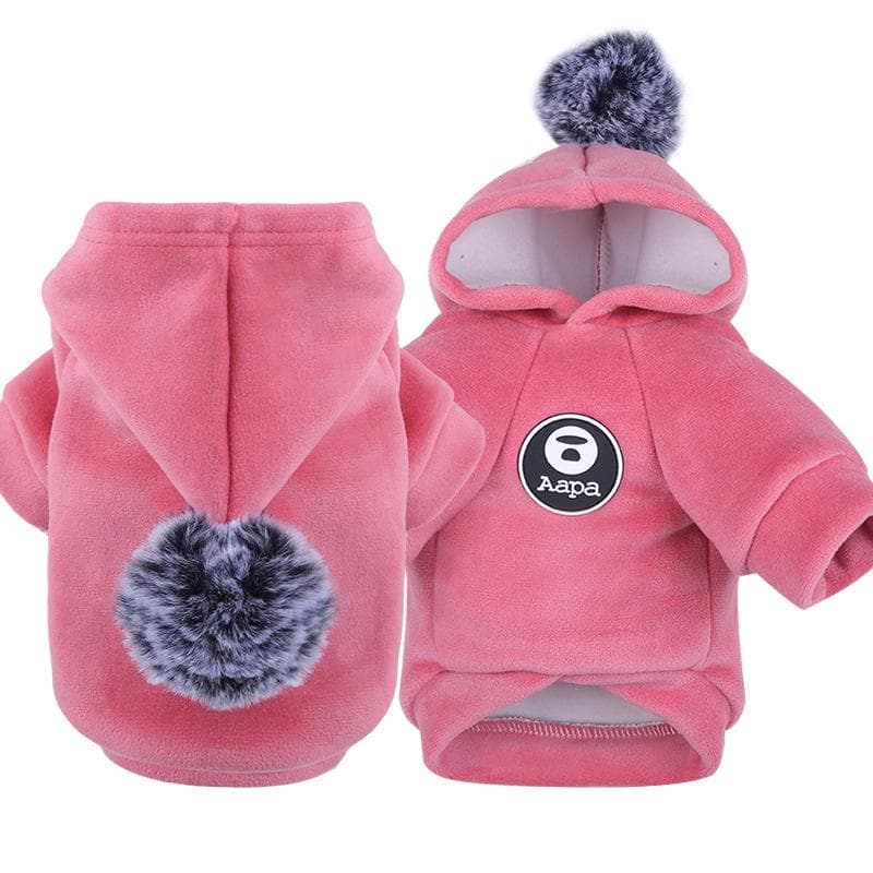 Soft Fleece Dog Sweater Coat Winter Warm Pet Clothes For Dogs Cats Hoodies Jacket Puppy Sweatshirt Dog Clothes XS red