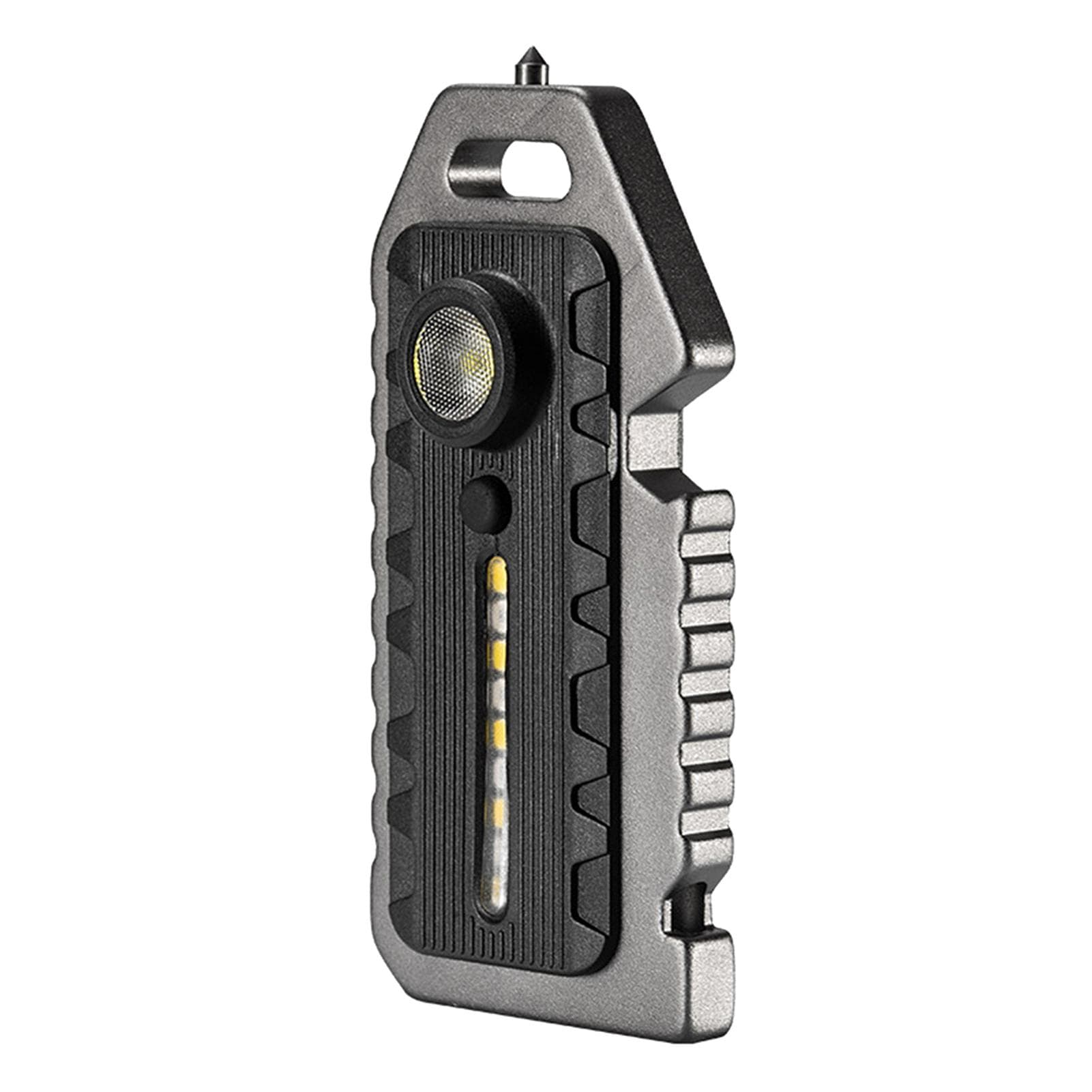 Mini LED Flashlight Keychain Light Waterproof Rechargeable Multi-functional Whistle Window Breaker silver