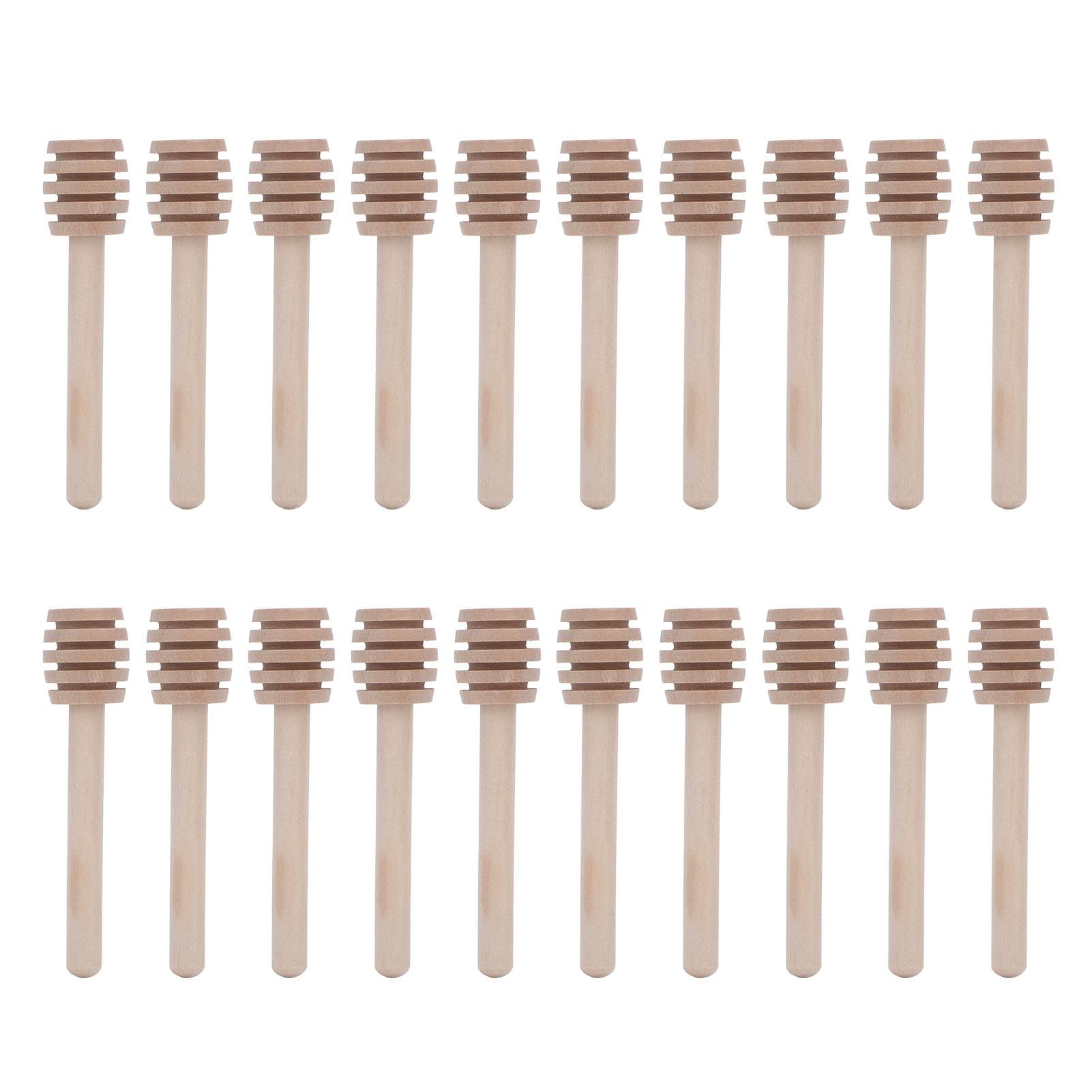 20PCS Honey Dipper Sticks Wooden Stirring Mixing Rod for Jam Syrup Caramel Melted Chocolate