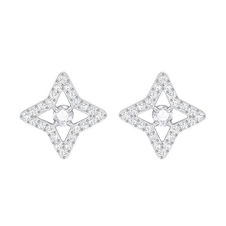 Swarovski Sparkling Dance Exquisite Star Design Crystal Earrings Women earrings 5364218 Silver