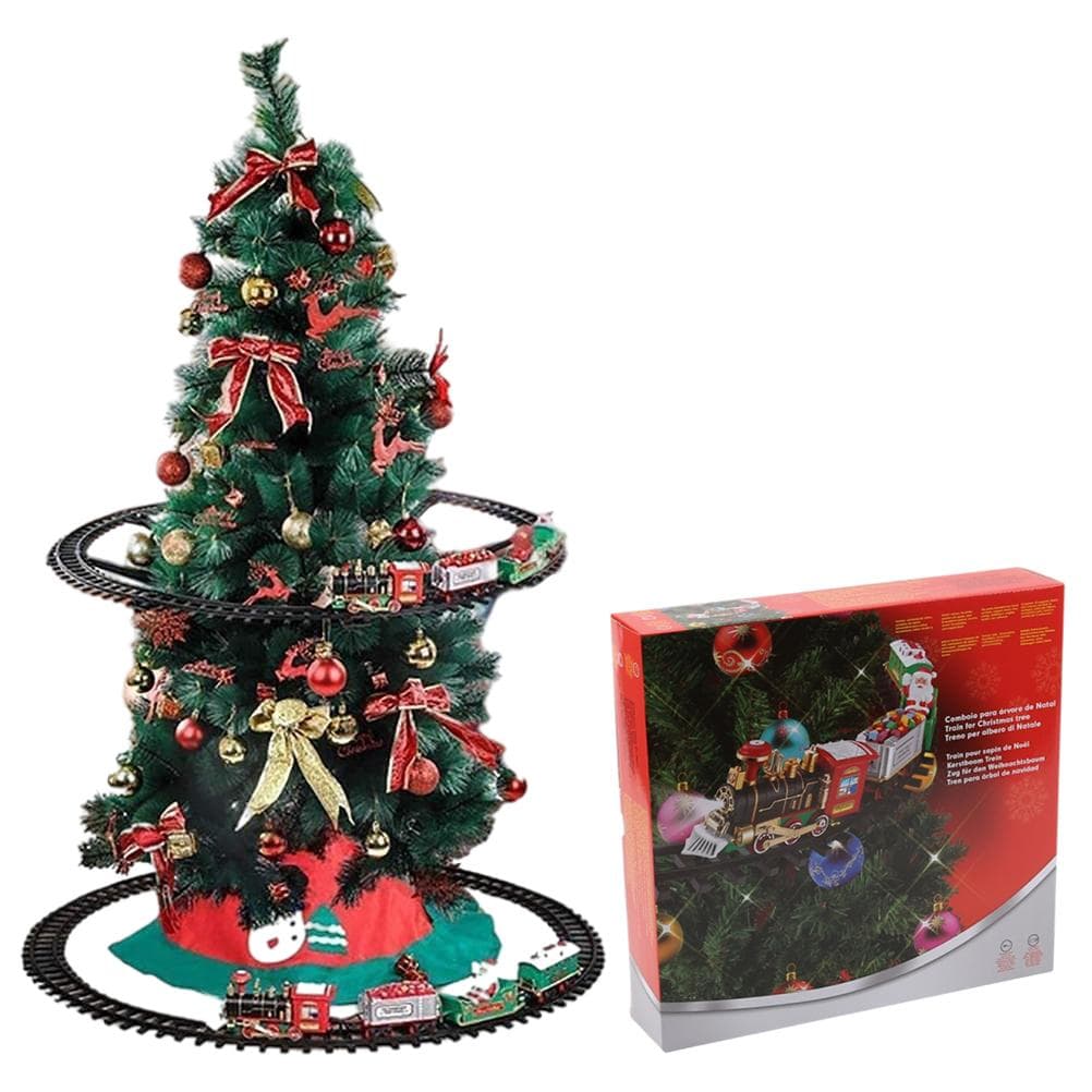 Christmas Train Set with Sounds and Lights Electric Rail Car Toy Mini Train Toy Set for Christmas