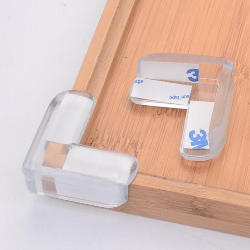4pcs Table Corner Protector Aafety Transparent Anti-collision Angle Kids Thicken Baby Safety Bumper Protector 4pcs white
