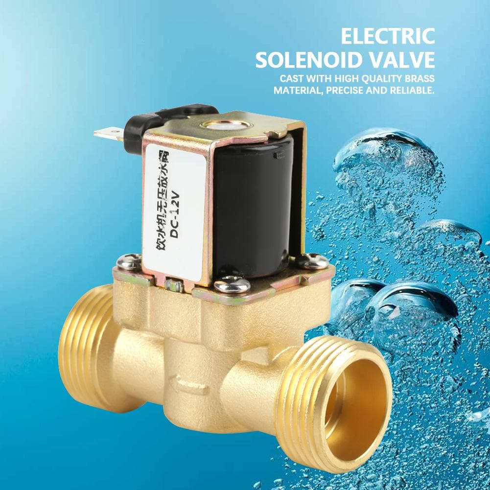 12V G34 Brass NC Normally Closed Electric Solenoid Valve 2 Way No Pressure Regulating Valve