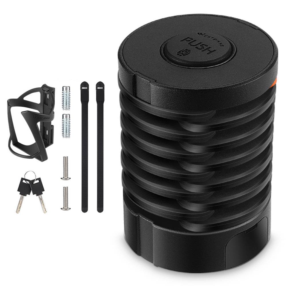 Zinc Alloy Bike Password Lock Anti-theft Folding Code Lock with Mount Bracket for Mountain Bikes black