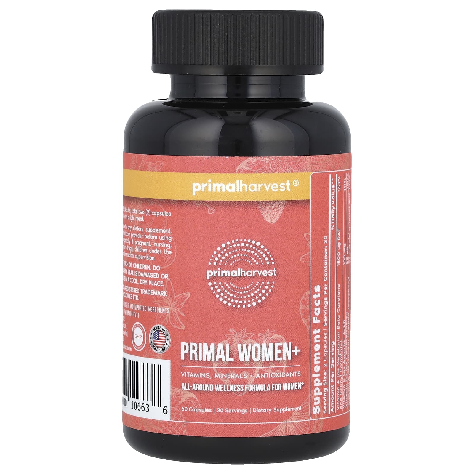 Primal Harvest, Primal Women+, 60 Capsules