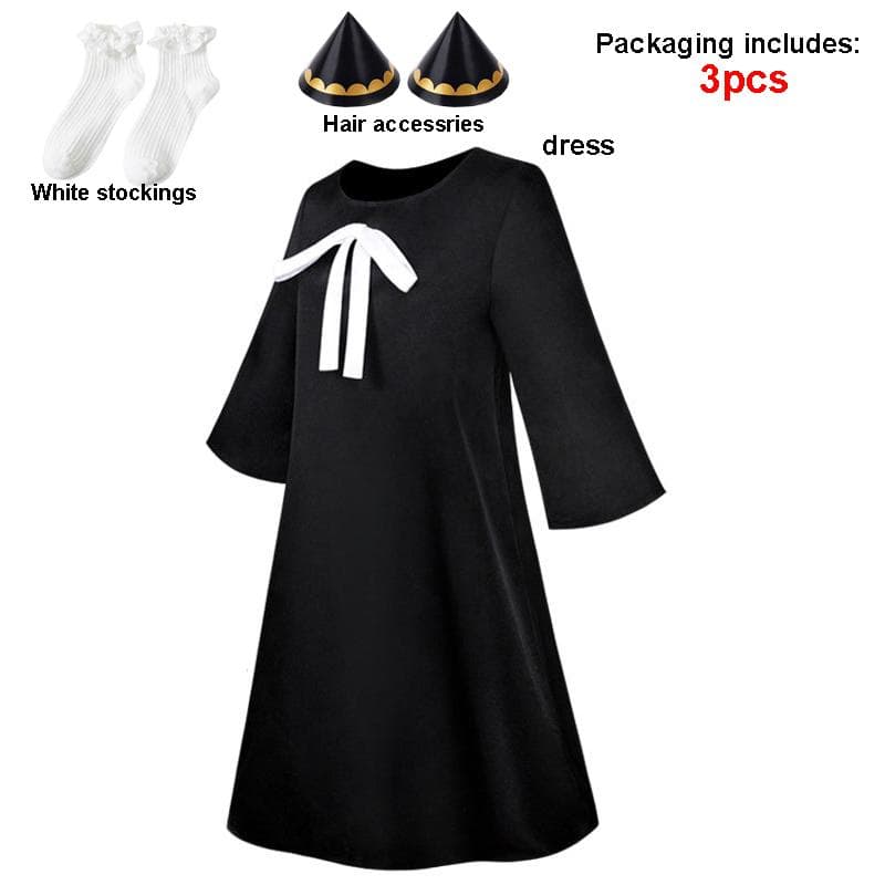 Anime Spy X Family Yor Forger Cosplay Costume Uniform Dress Suit Black Skirt Set Short Hair wig Women Clothes Party Halloween Christmas Kid Adults XS/150