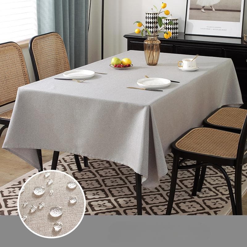 Simple Solid Color Tablecloth Waterproof Oil Resistant and Washable Tablecloth Cotton and Linen Square Conference Tablecloth 60x60cm