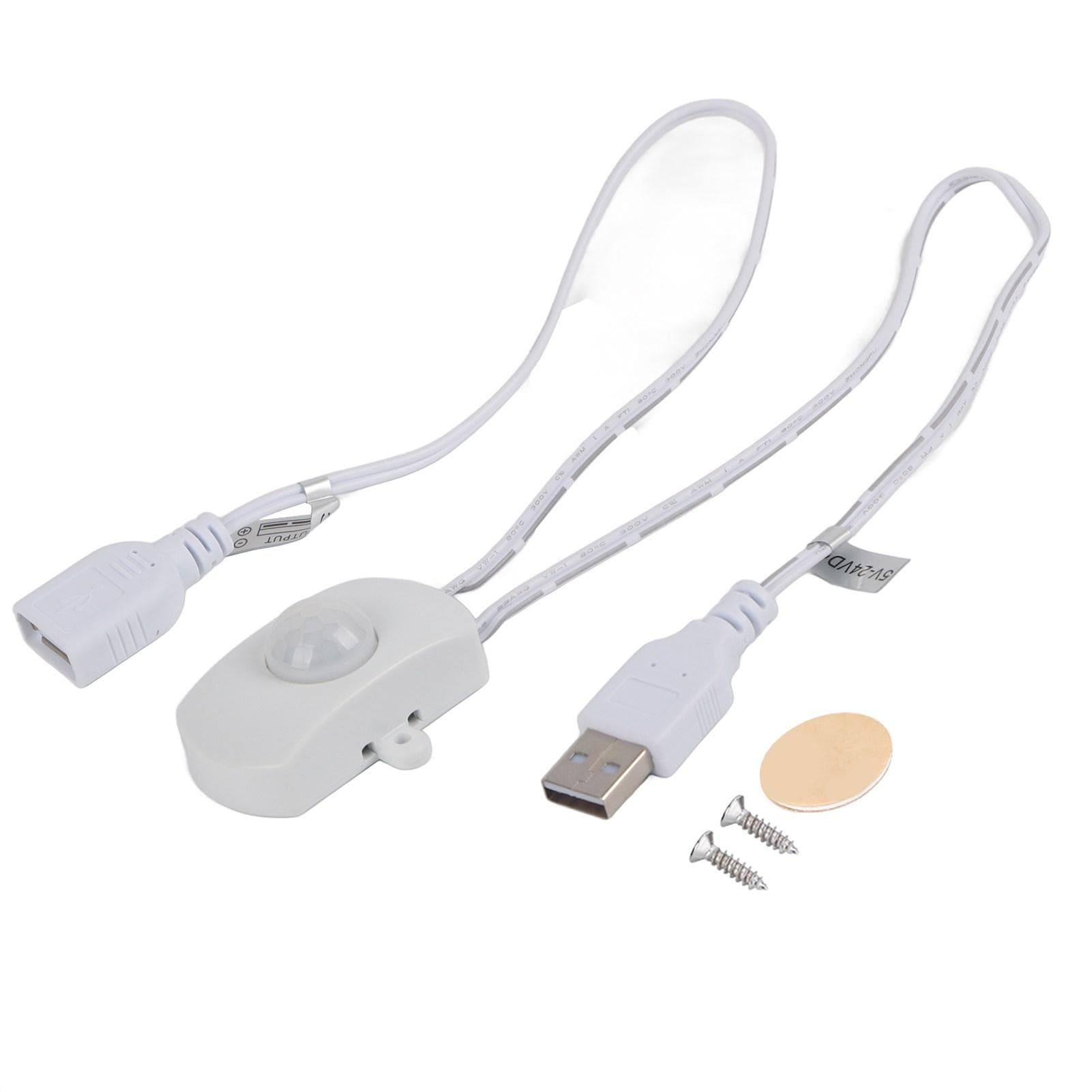 2A DC 5?24V PIR Infrared Motion Sensor Detector Automatic Switch LED Strip USB Interface White white