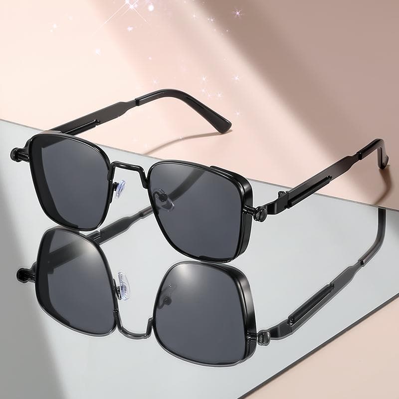 Metal Racing Punk Sunglasses High End Hip Hop Street Party Fashionable Stylish Eyewear for Men Women