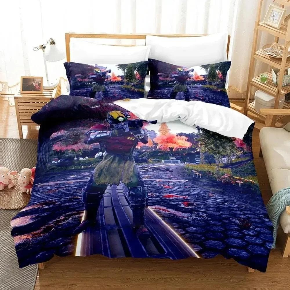 3D Print Game Outer Worlds Bedding Set Duvet Cover Bed Set Quilt Cover Pillowcase Comforter king Queen Size Boys Adult Bedding 70x133cm 2pcs
