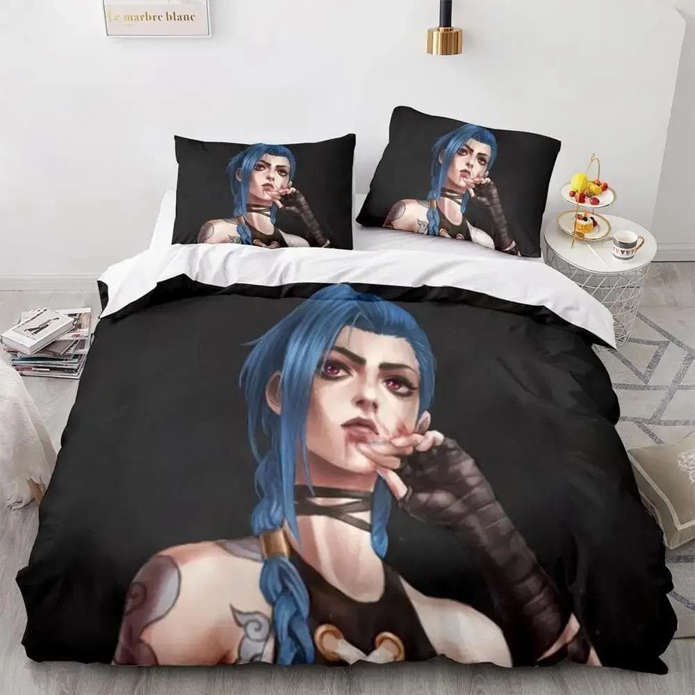 Anime Good Game Jinx Bedding Set Single Twin Full Queen King Size Bed Set Adult Kid Bedroom Duvet cover Sets ropa de cama Kawaii 70x133cm 2pcs