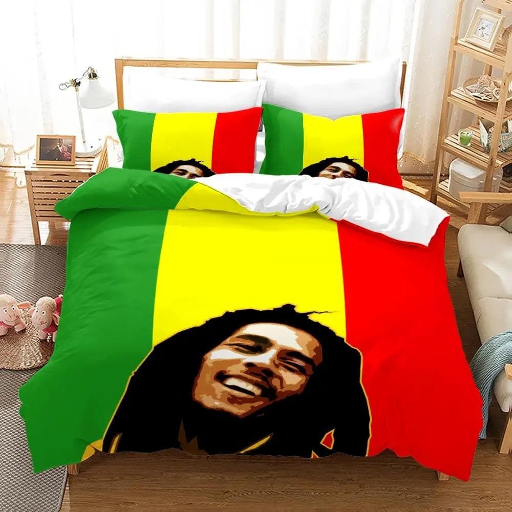 Bob Marley Duvet Cover Sets Music Legends Jamaica Singer Comfortable Bedspreads Queen King Size Bedding Sets Bedroom Decor AU Double 180x210cm