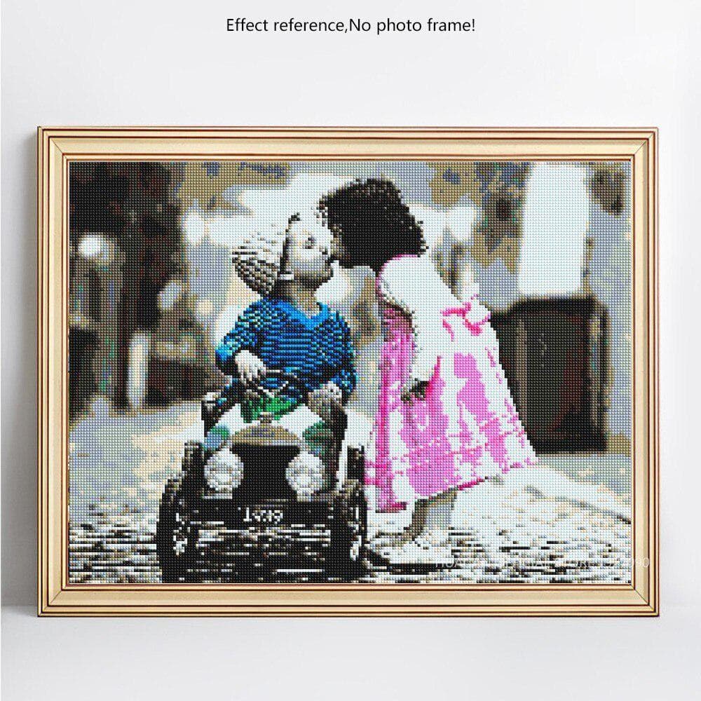 DIY Diamond Painting Little Girl And Boy Full Round Embroidery Sale Rhinestone Picture Diamond 20X30