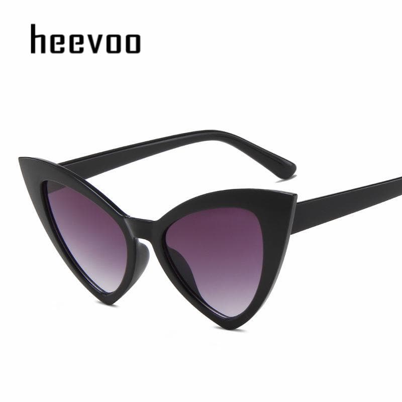 Vintage Cat Eye Sunglasses For Women Retro Cateye Frame Black Colorful Eyewear Female Oculos De Sol as the picture