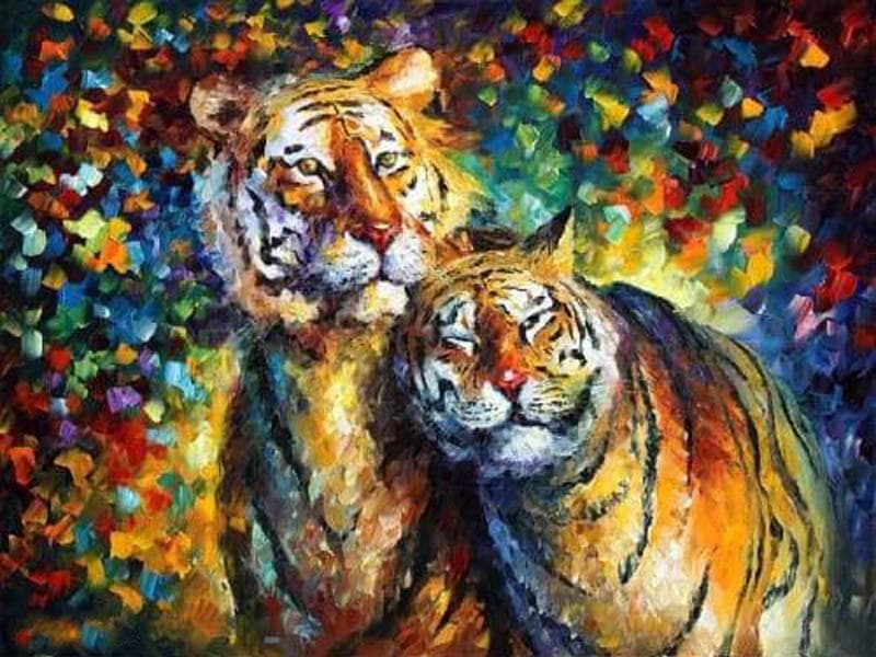Rhinestones Embroidery Embroidery Handicrafts Painting Sweetness Siberian Tiger Diamond Embroidery 20X30CM