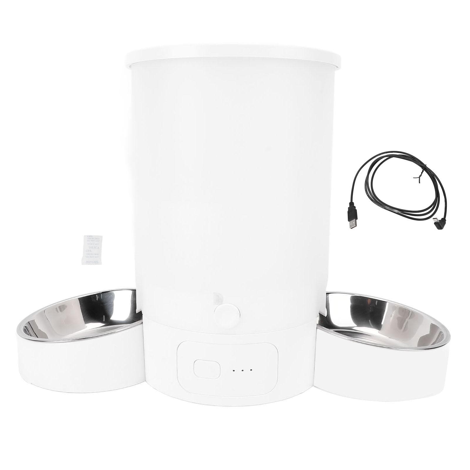 Automatic Cat Feeders for Two Cats 3L Quantitative Feeding Timed 2.4G WiFi Smart Pet Food Dispenser black