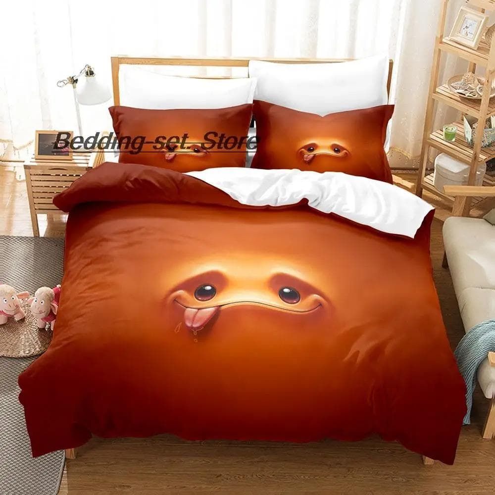 Cute anime face animal expression pack Bedding Set Single Twin Full Queen King Size Bed Set Aldult Kid Bedroom Duvetcover Sets 70x133cm 2pcs