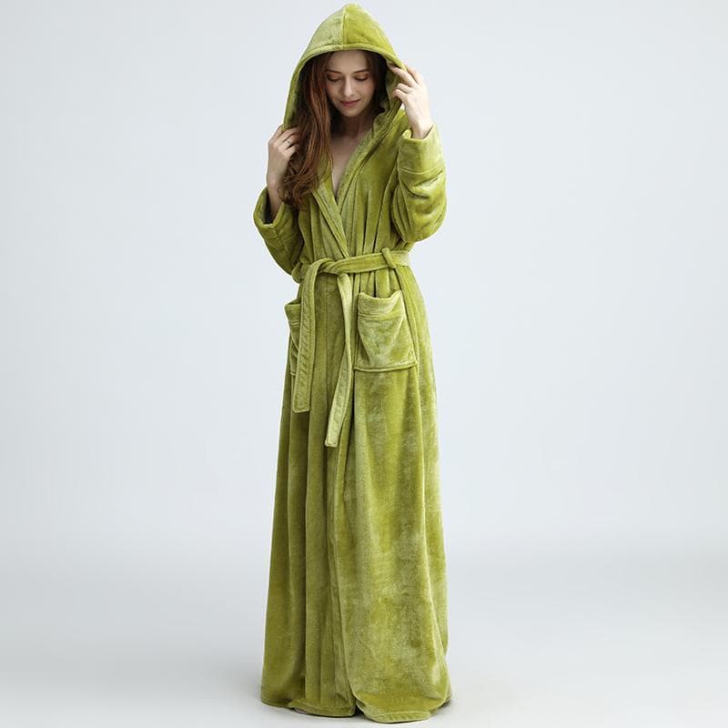 Men Plus Size Long Warm Flannel Bathrobe Winter Hooded Coral Fleece Bath Robe Men Night Sleepwear Women Dressing Gown Sexy Robes XL