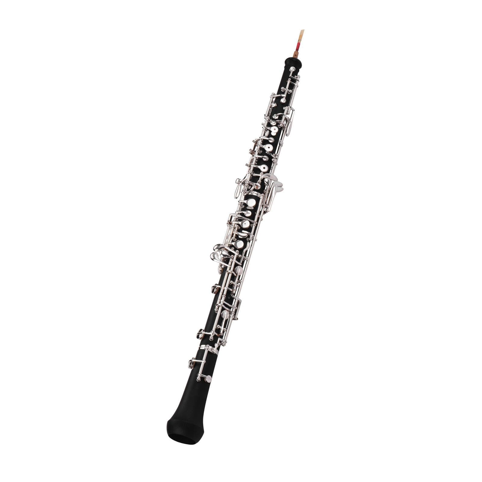 Professional Oboe C Key Semiautomatic Style Nickelplated Keys Woodwind Instrument with Oboe Reed