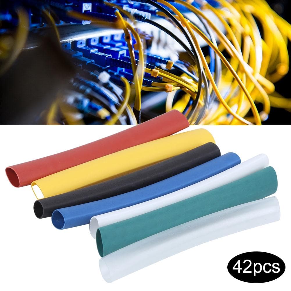 42Pcs Heat Shrink Tube Wire Wrap Sleeves Data Cable Protect Sheath 63mm Waterproof