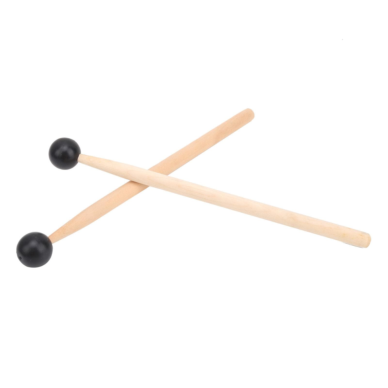 2Pcs Ethereal Drumstick Rubber Round Head Wooden Handle Hammer Percussion Accessories