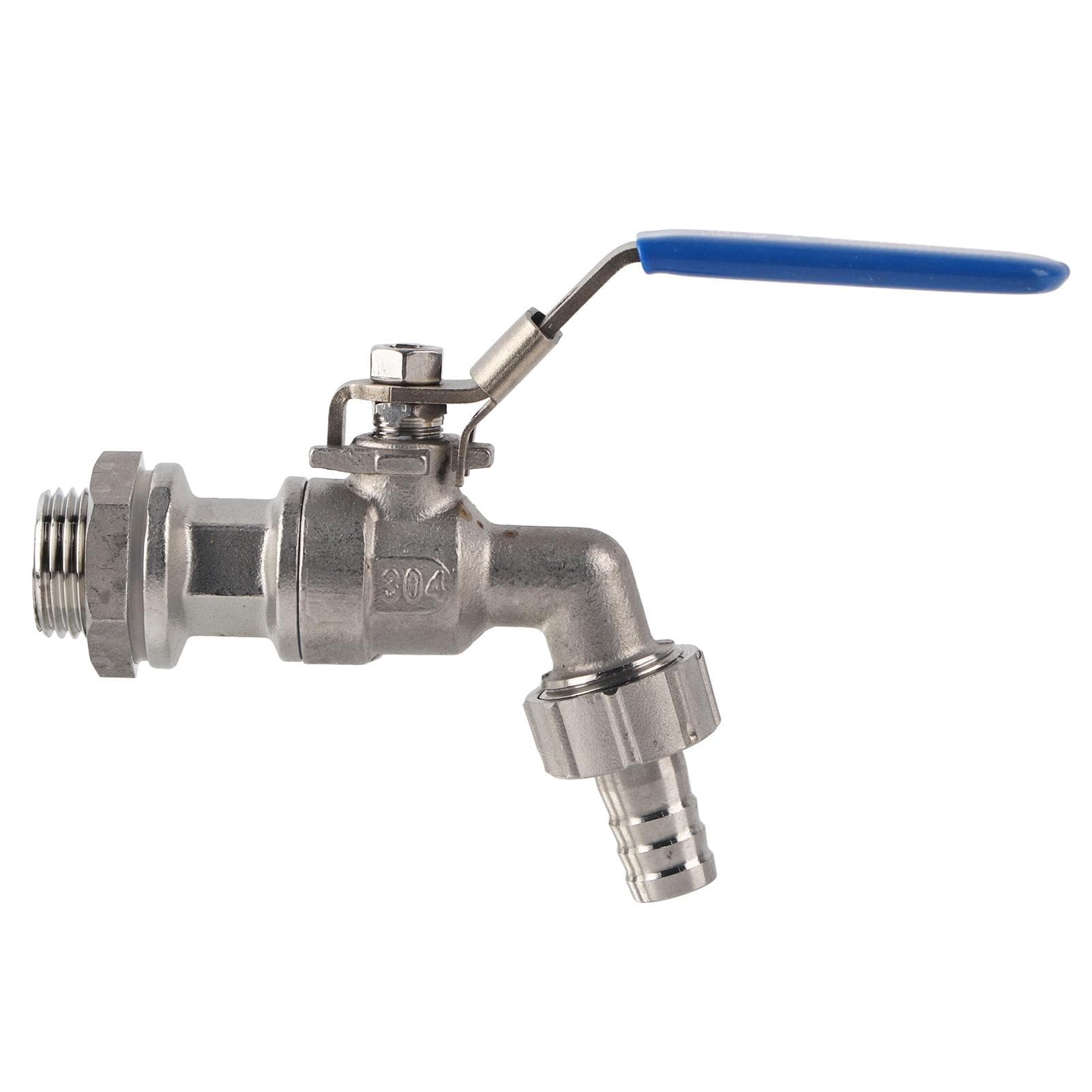 Stainless Steel Hose 1/2 Inch Faucet Tap Ball Valve Weldless Bulkhead TNP 13mm Barb