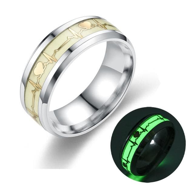 Fashion Luminous Dragon Ring Retro Stainless Steel Fluorescent Ring Plus Size Couple Jewelry For Men 8