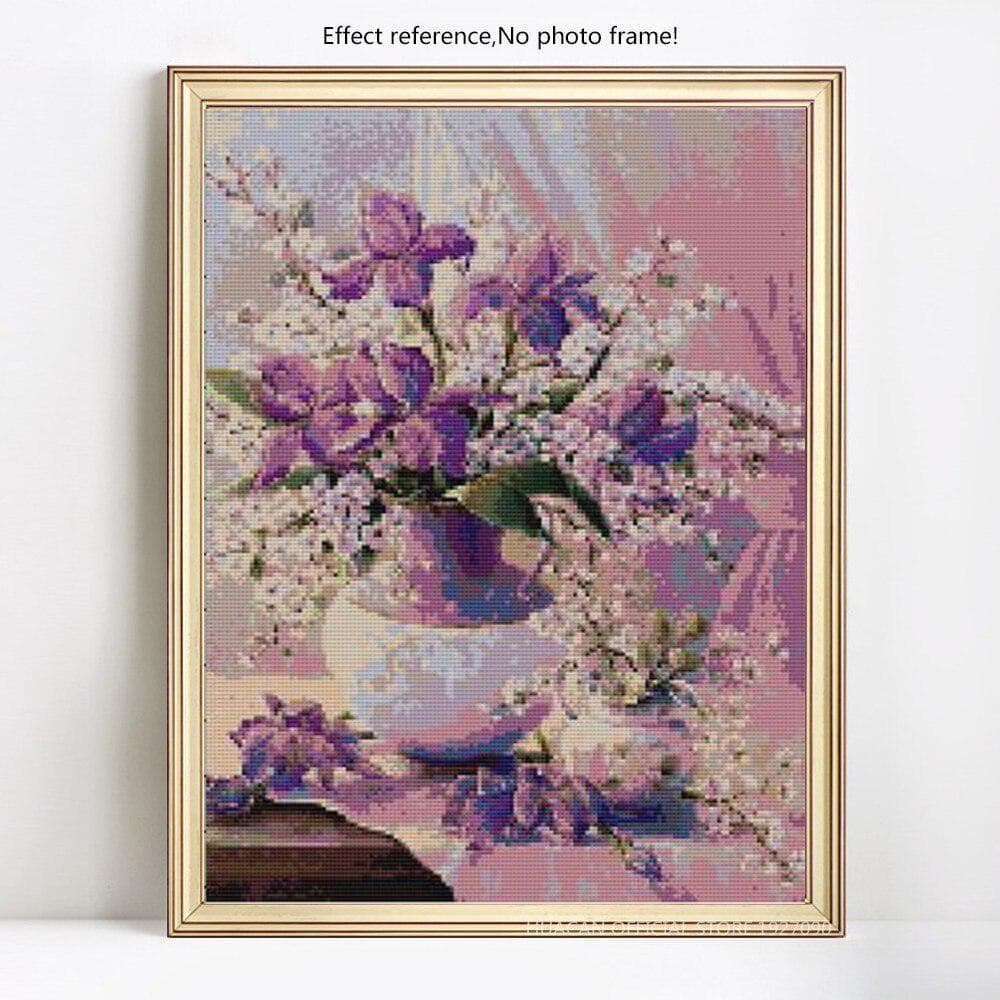 Diamond Painting Full Round Diamond Mosaic Potted Flower Embroidery Rhinestones 20X30CM