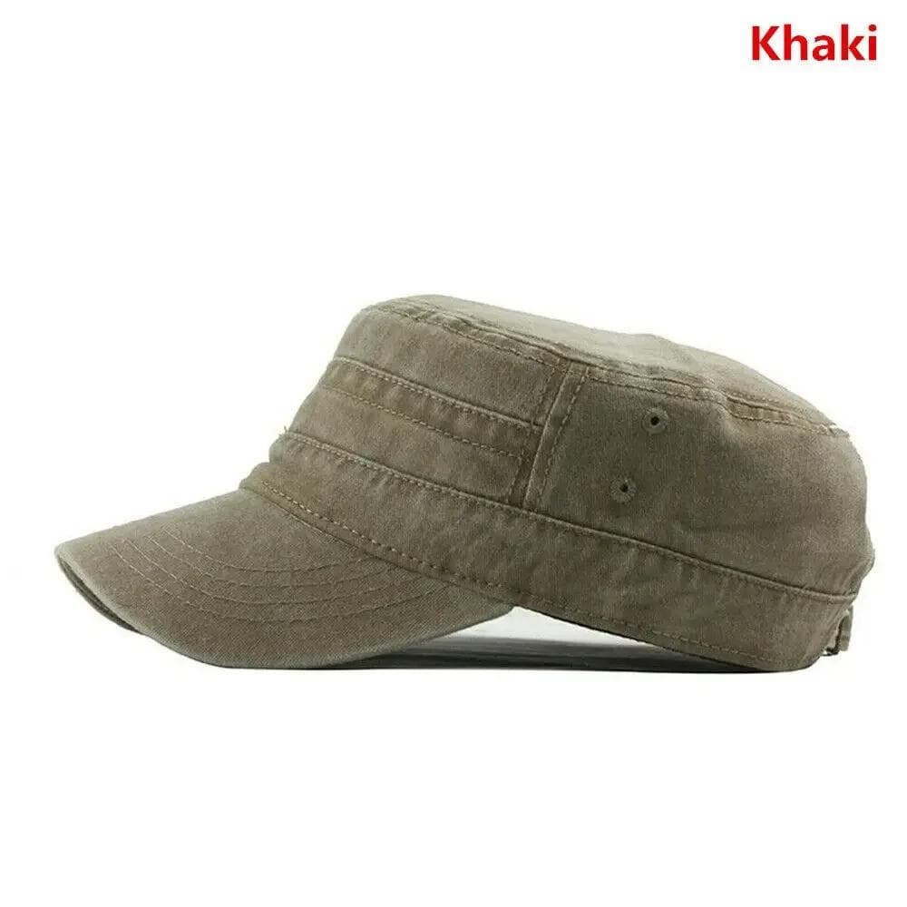 Big Head Man Large Size Pure Cotton Army Make old Flat Cap Outdoors Baseball Cap Fishing Cap Summer sun hat khaki
