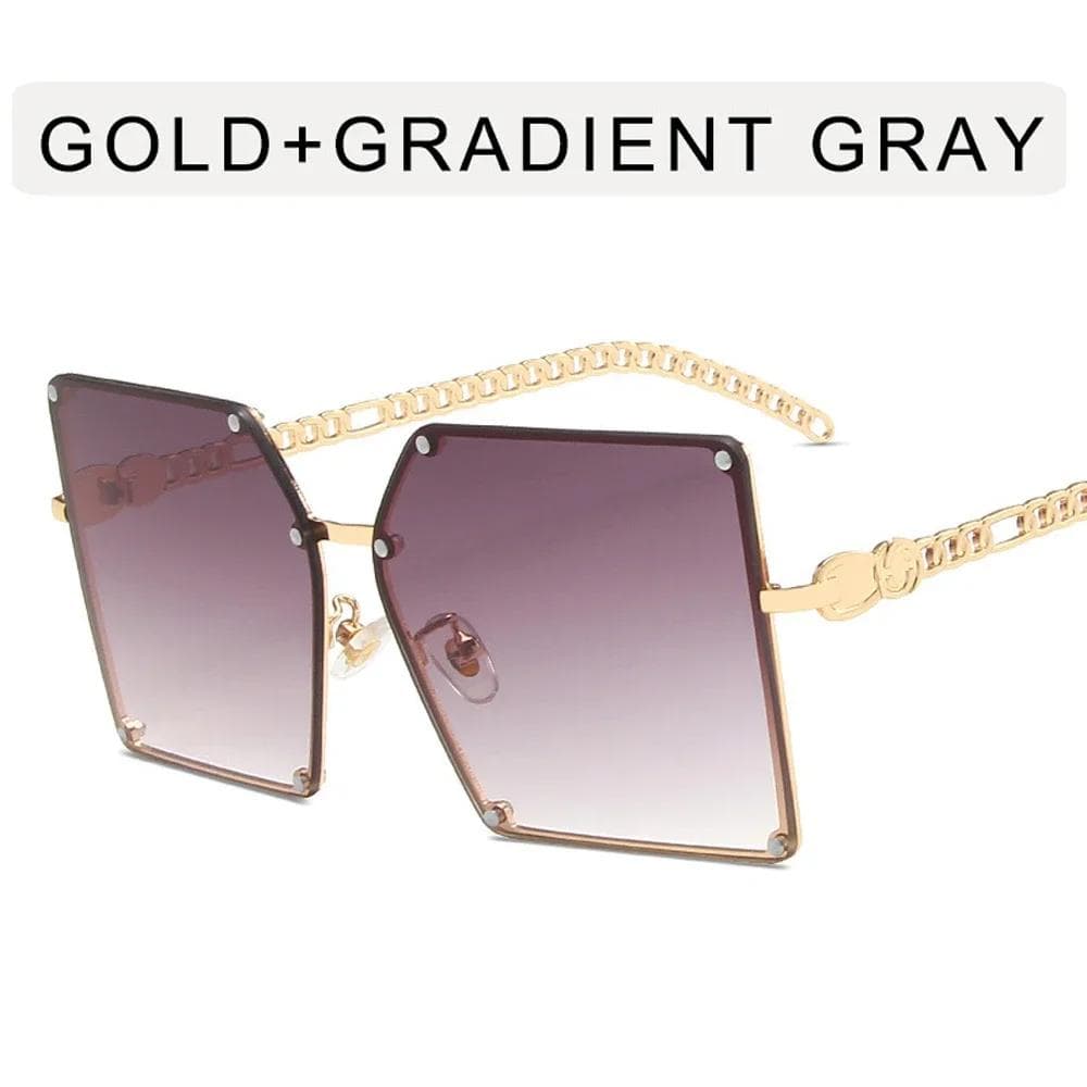 Chic Oversized Square Pearl Sunglasses Women Designer Shades Luxury Style Fashion Accessories As Picture