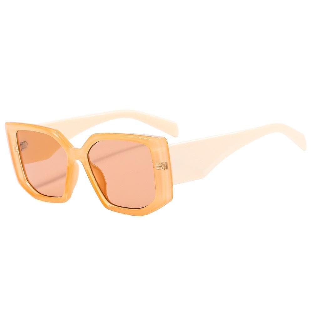 Fashion Polygon Square Sunglasses Women Candy Color UV400 Retro Shades Trending Men Blue Champagne Sun Glasses as picture