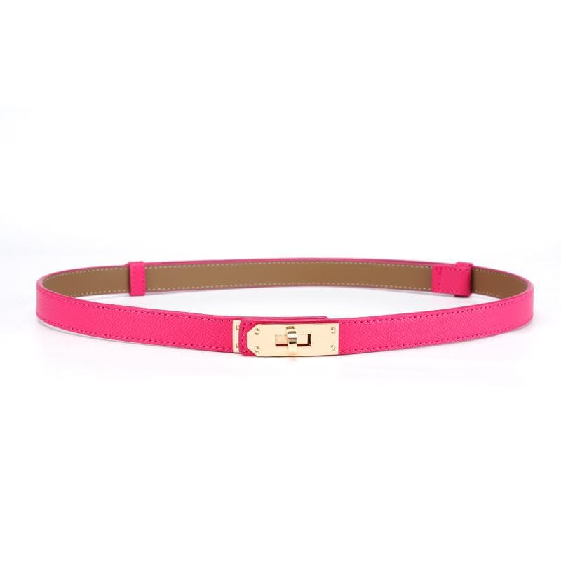 Ladies Belt, Double-Sided Leather High-Quality Waistband Thin Belt With Dress Decoration H Home Double Cowhide Belt Women average size (about 105-110CM)