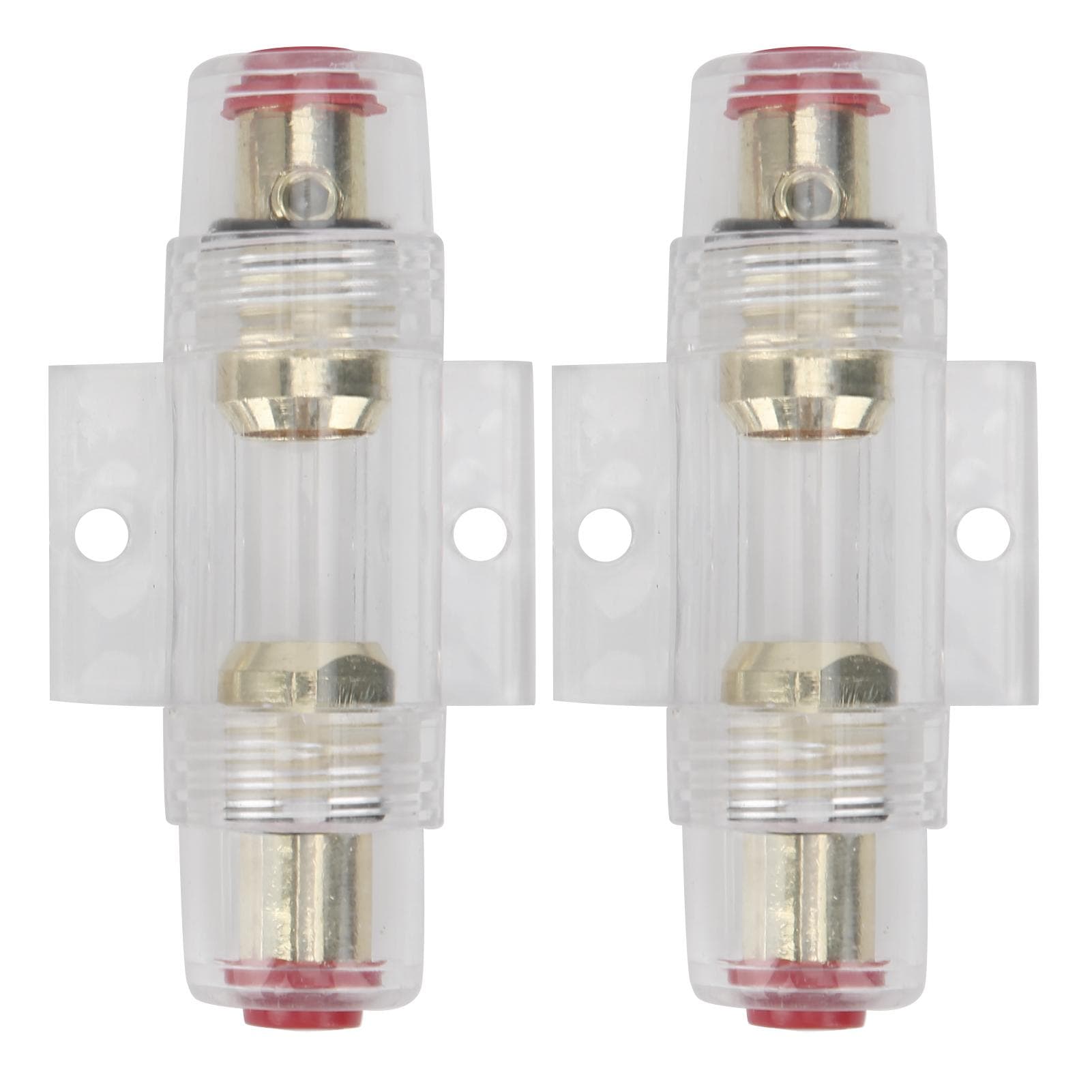 2Pcs Car Audio AGU Fuse Holder W60A 80A Fuses Fuseholder for 4 6 8 Gauge Wire 12?24V