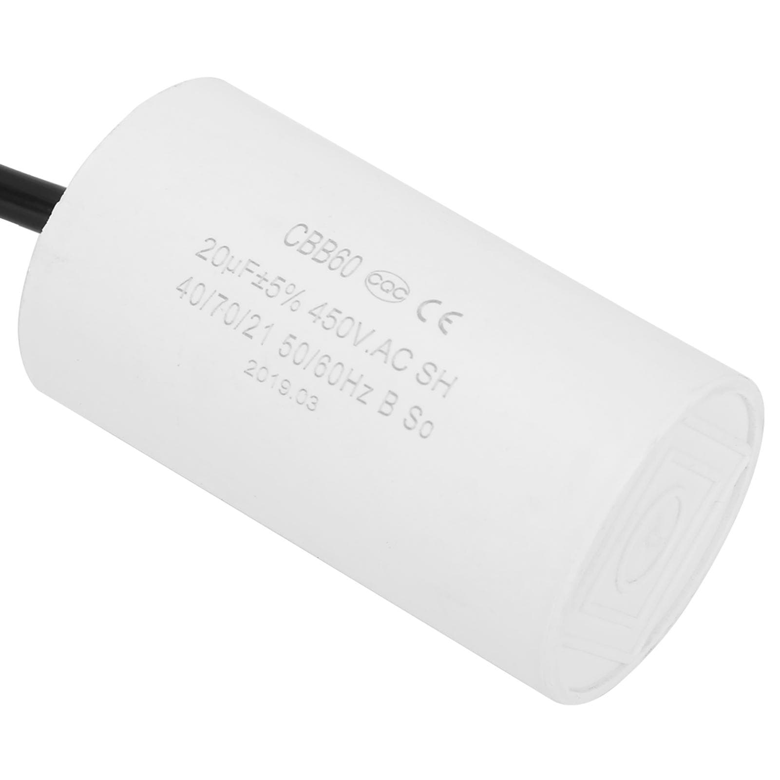 CBB60 Motor Starting Capacitor 450V 20uF Microfarad Capacitor with Wire