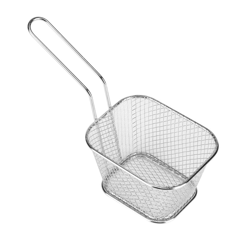 Small Gold Metal Baskets for Serving Chips Fryer Cooking Tool White