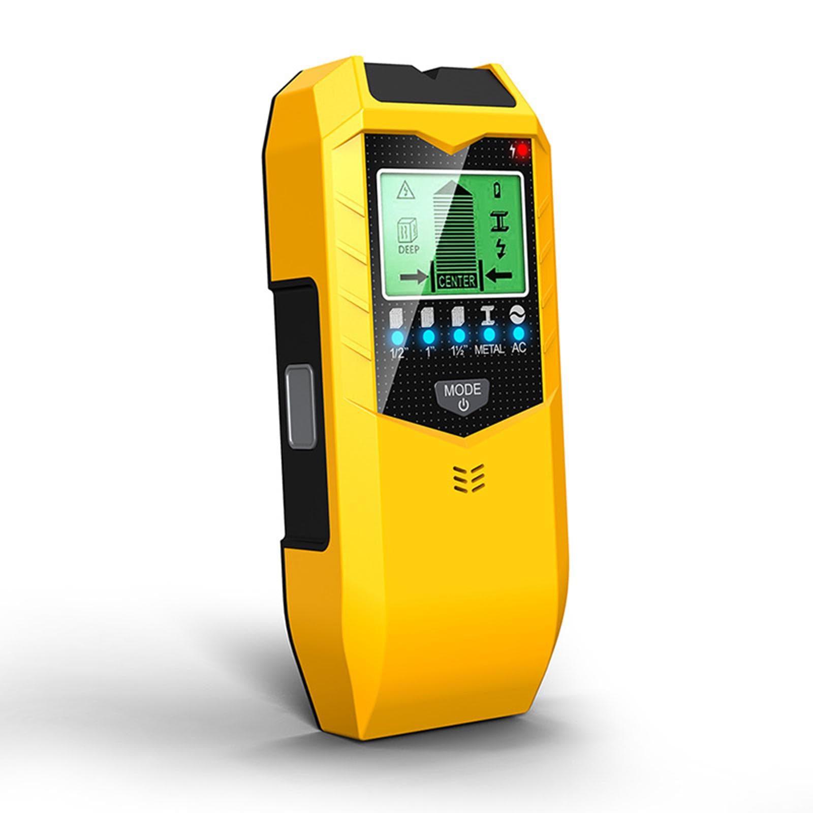 Stud Finder Wall Scanner 5 in 1 Electronic Stud Detector with HD LCD Display Used for Detecting yellow