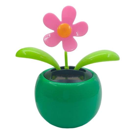 Car Ornament Funny Solar Powered Cartoon Vibrant Ornamental Decoration Gifts Automobile Dashboard Dancing Flower Swinging Toy for Friend C
