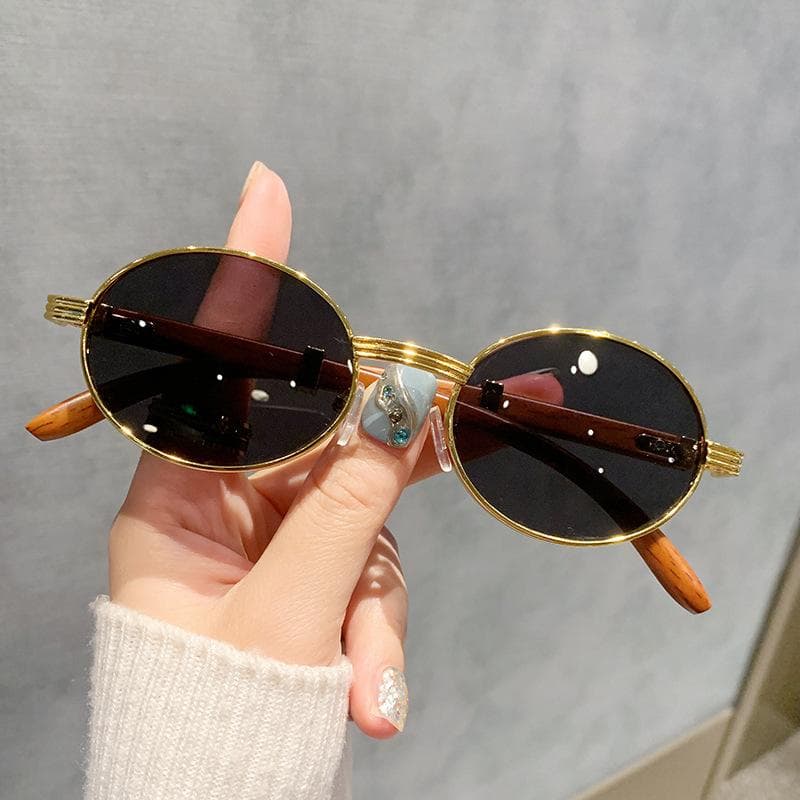 Unisex Luxury Retro Oval Frame Myopia Sunglasses UV Protection for Men Women Fashion Driving Travel -3.5-4.0 -4.0